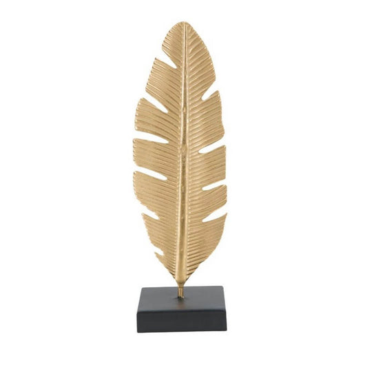 Soprammobile moderno in metallo dorato con foglia - FOGLIARE