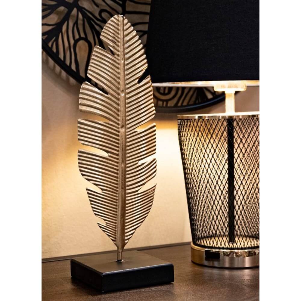 Soprammobile moderno in metallo dorato con foglia - FOGLIARE