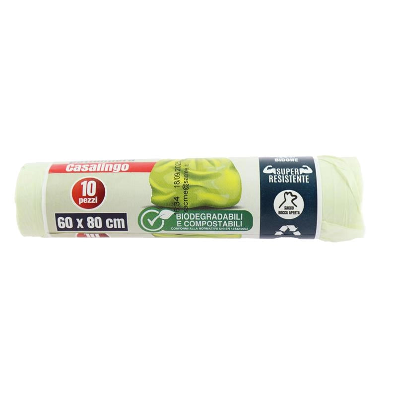 MAURY'S SACCHI PER PATTUMIERA 60X80CM IN ROTOLO DA 10 PEZZI MATERIALE BIODEGRADABILE