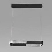 Trade Shop - Lampadario A Sospensione Led 24w Rettangolare Nero Cristallo Con Telecomando 32040 -