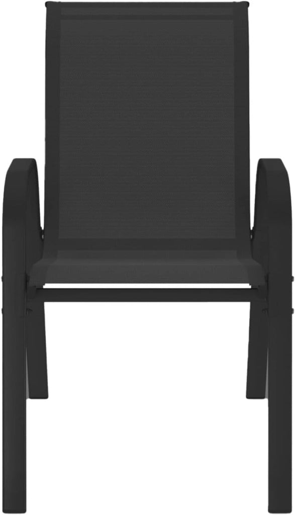 Set di 6 sedie impilabili LYMA in metallo e textilene nero