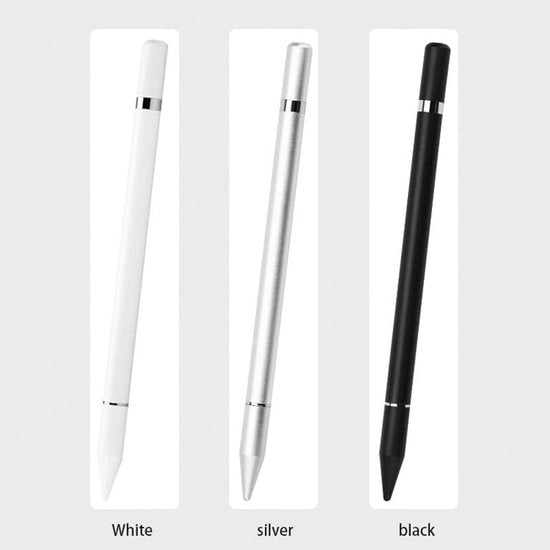 Stilo e penna 2 in 1 adatta a tutti i tablet con funzione di scrittura, compatibile con tutti i dispositivi (Argento)