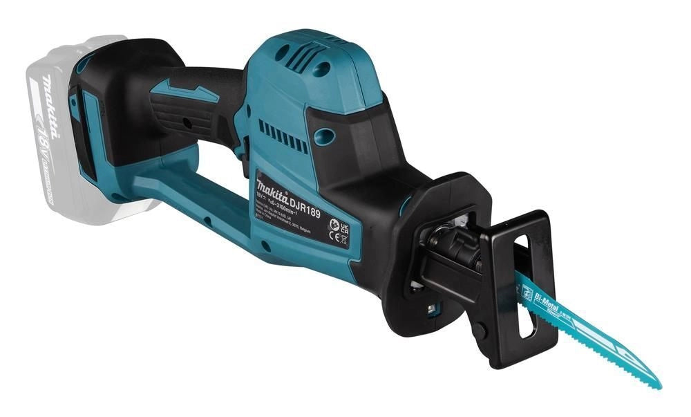 Makita DJR189ZJ Seghetto Diritto a Batteria Motore Brushless 18V Velocita' Variabile Fino a 3100 spm Luce LED Inclusa Valigetta Makpac e 3 Lame Colore Nero Blu