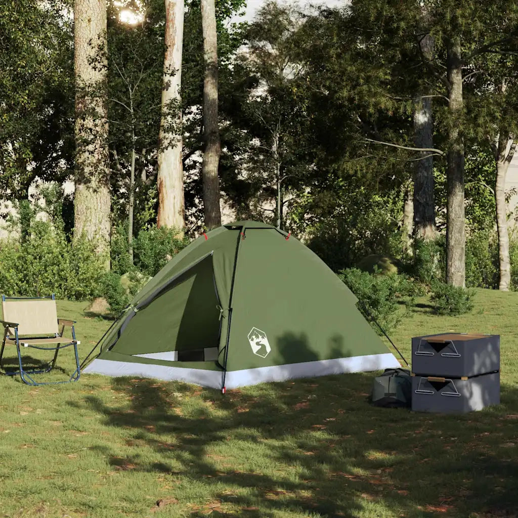 Tenda da Campeggio a Cupola 2 Persone-Tenda per Escursionismo Verde Oliva Impermeabile 113927
