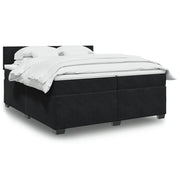 Giroletto a Molle con Materasso Nero 200x200 cm in Velluto 3286398