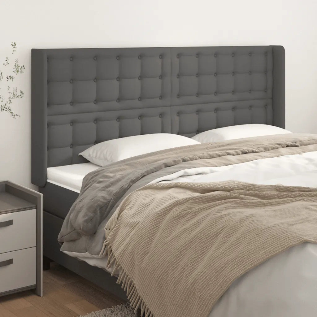 Testiera ad Orecchio-Testata con Orecchie Grigio 163x16x118/128cm in Similpelle 589520
