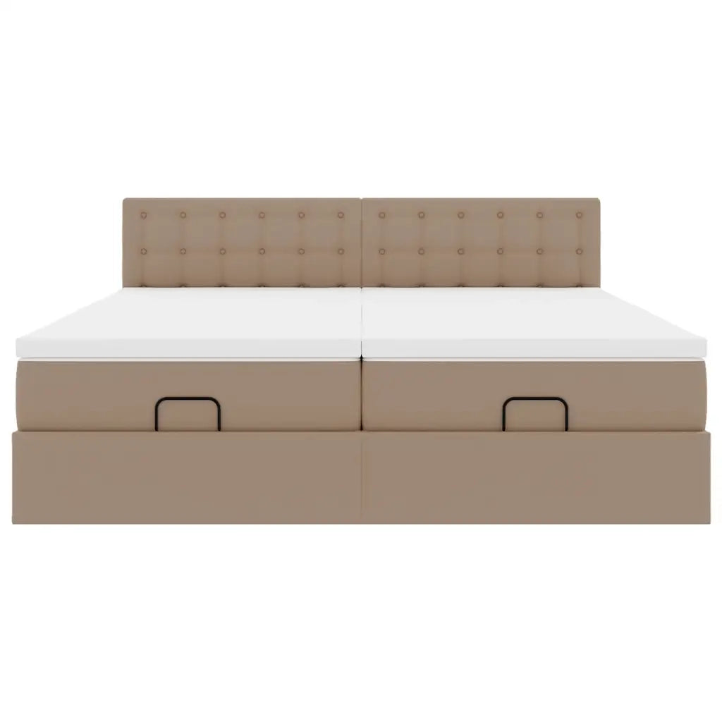 Struttura Letto Pouf con Materassi 200x200 cm Similpelle 3312814