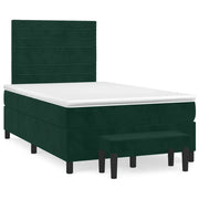 Giroletto a Molle con Materasso Verde Scuro 120x190 cm Velluto