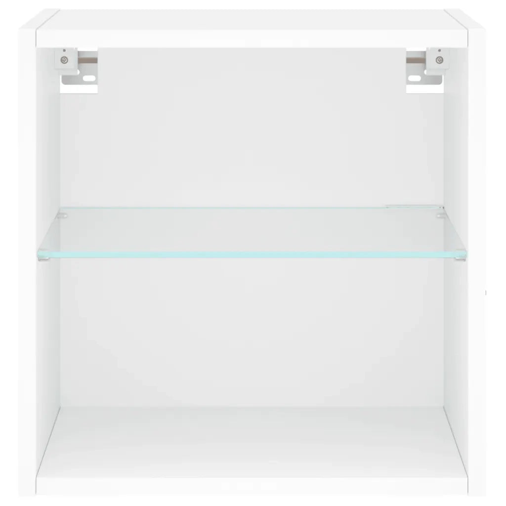 Comodino con Luci LED a Parete-Tavolino da notte Bianco 174489