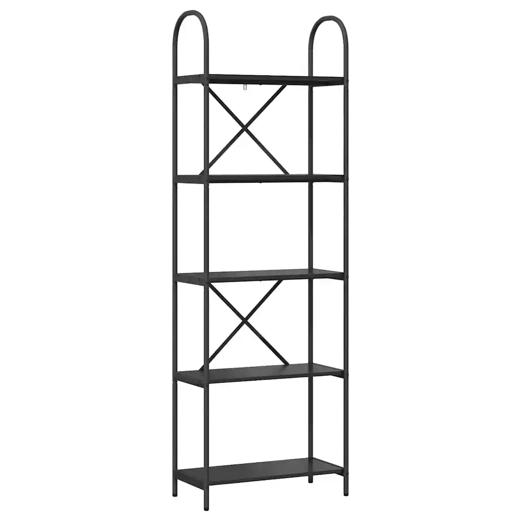 Libreria-Scaffale per Libri-Mobile di Stoccaggio Rovere Nero 60 x 30 x 183 cm Legno multistrato 645025