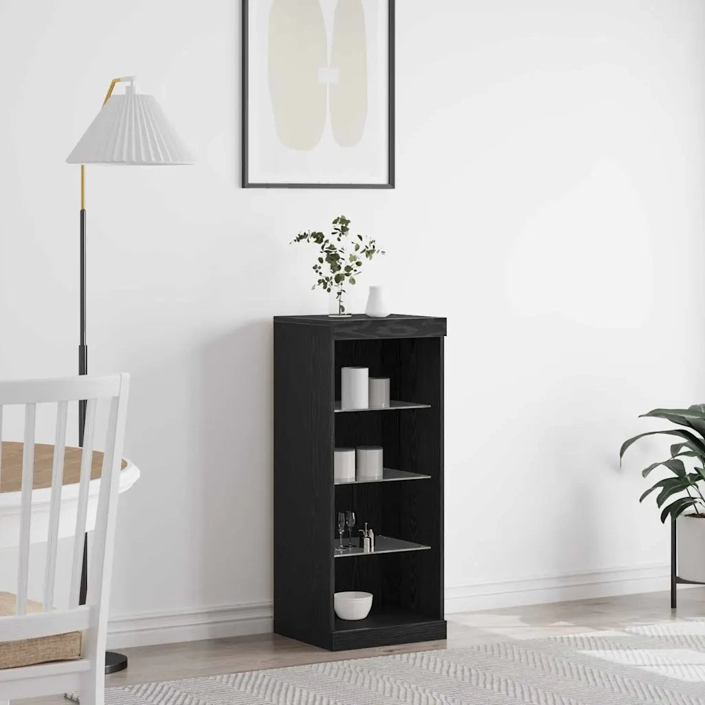 Credenza | Madia LED Rovere Nero 41 x 37 x 100 cm Legno multistrato