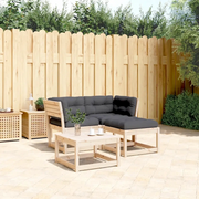 Set Divani Giardino 3 pz con Cuscini in Legno Massello di Pino