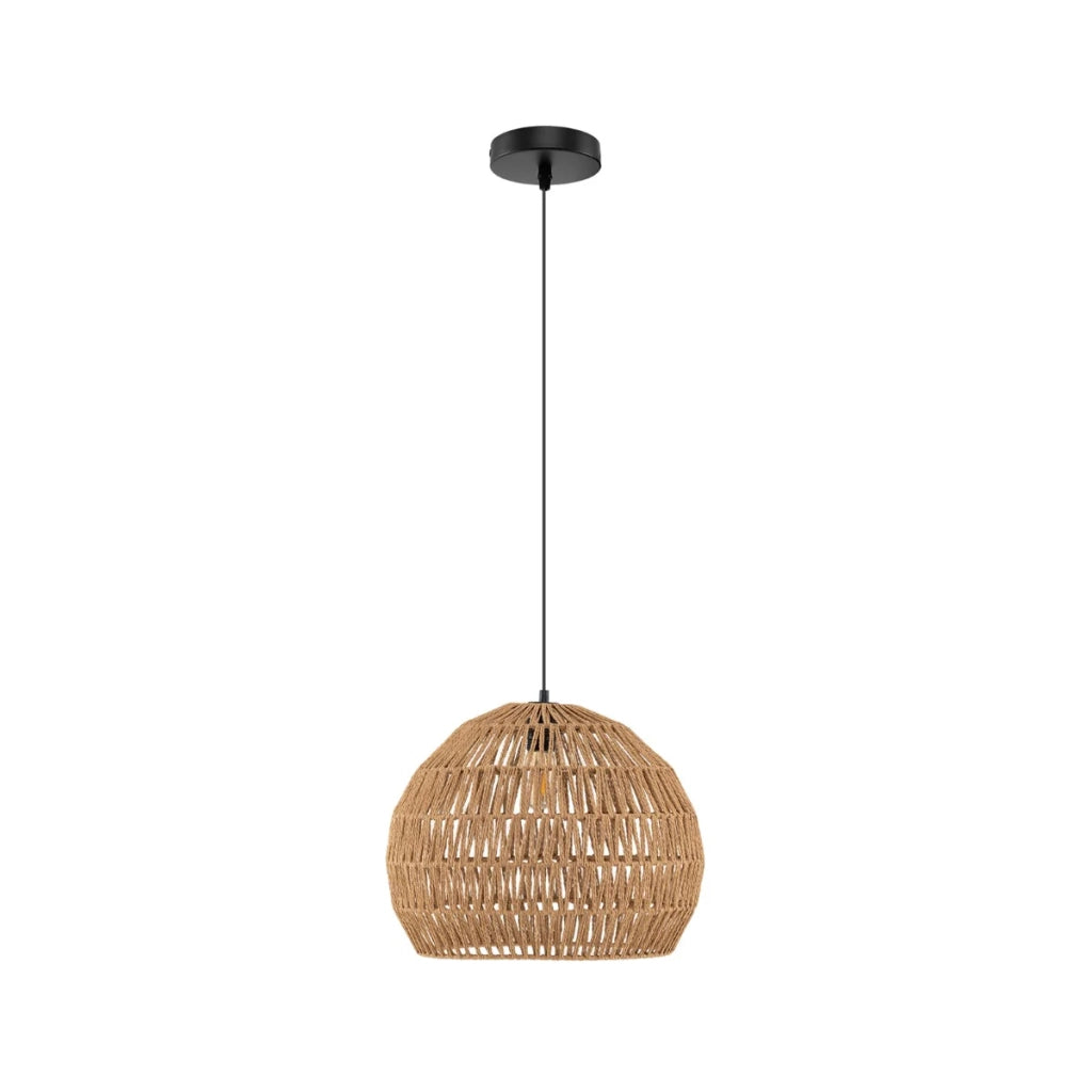 Lampada a sospensione bohémien con paralume 43 x 34 cm altezza regolabile atmosfera calda stile naturale carta marrone 20_0012306