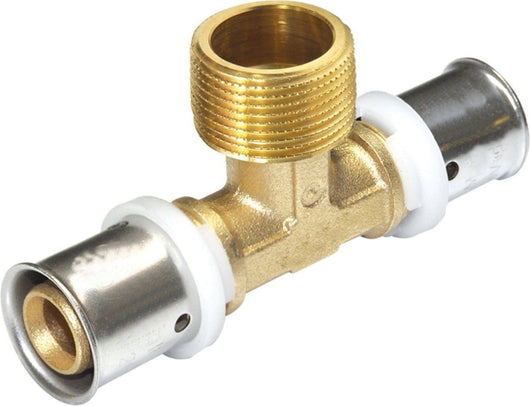 Raccordo a tee maschio diam.1/2x20 a pressare per multistrato