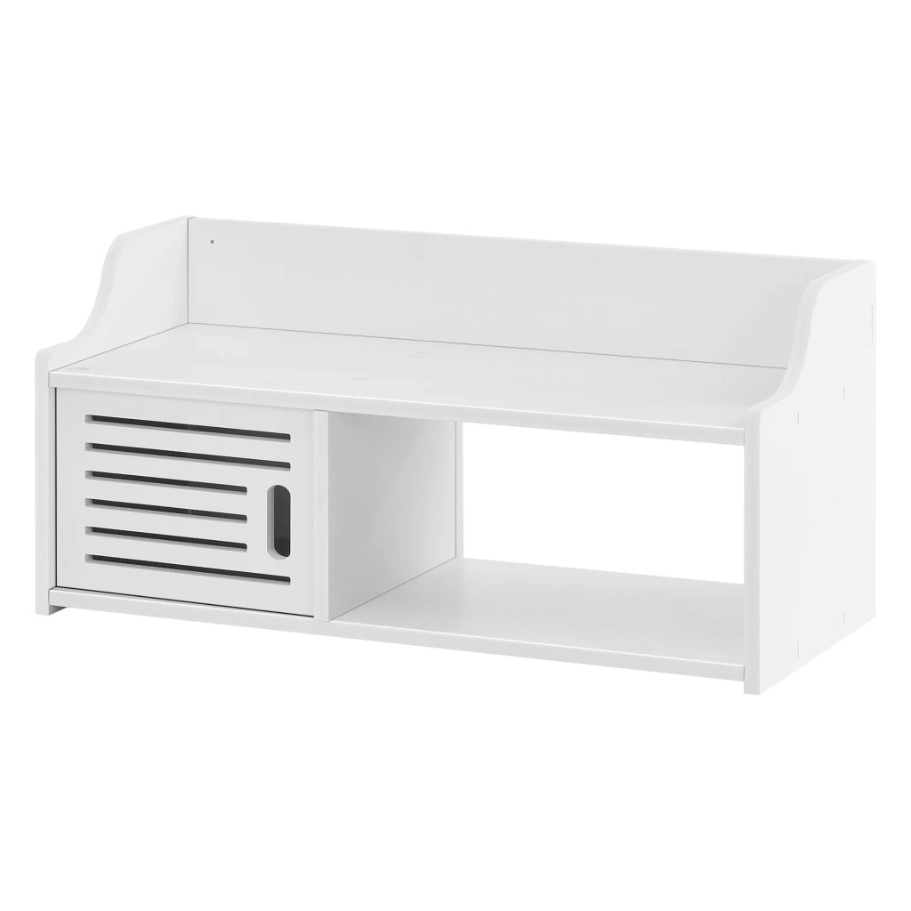 Pensile per bagno contenitore con anta con più vani portaoggetti 62 cm bianco 03_0005854