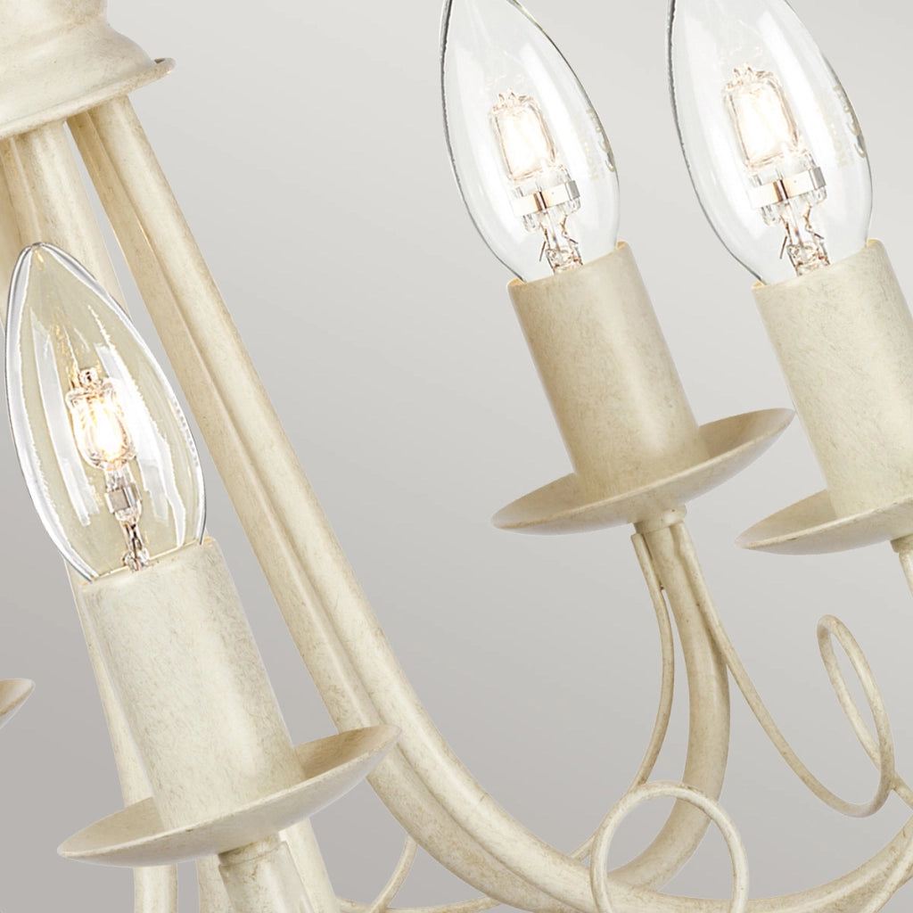 Lampadario Minster avorio oro patina 5 luci E14 Elstead