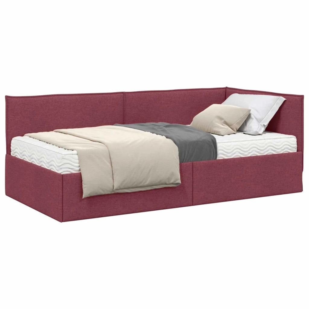 Struttura Letto Angolare con Materasso 2 pz-Giroletto con materasso Grigio Velluto 314752