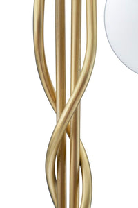 Lampada da Terra Glamy 4 Light Ø54x176 cm in Ferro e Vetro Bianco e Oro