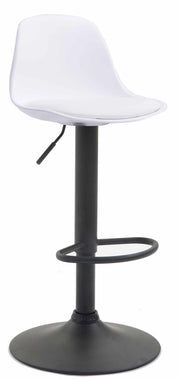 Sgabello di design KIEL in polipropilene e similpelle nero,bianco
