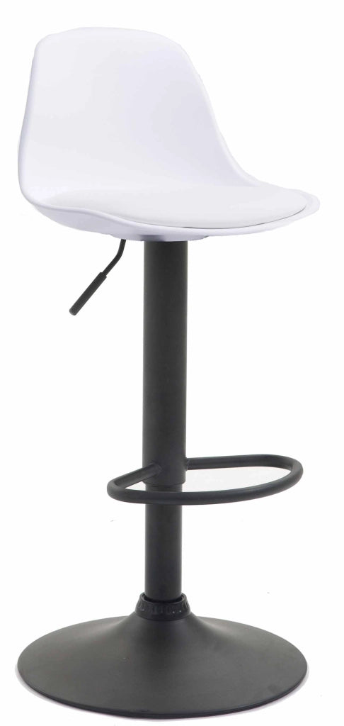 Sgabello di design KIEL in polipropilene e similpelle nero,bianco