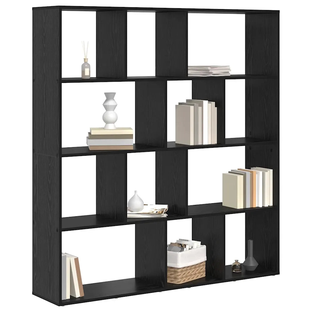vidaXL Armadio per Libri Rovere nero 132 x 29 x 141.5 cm
