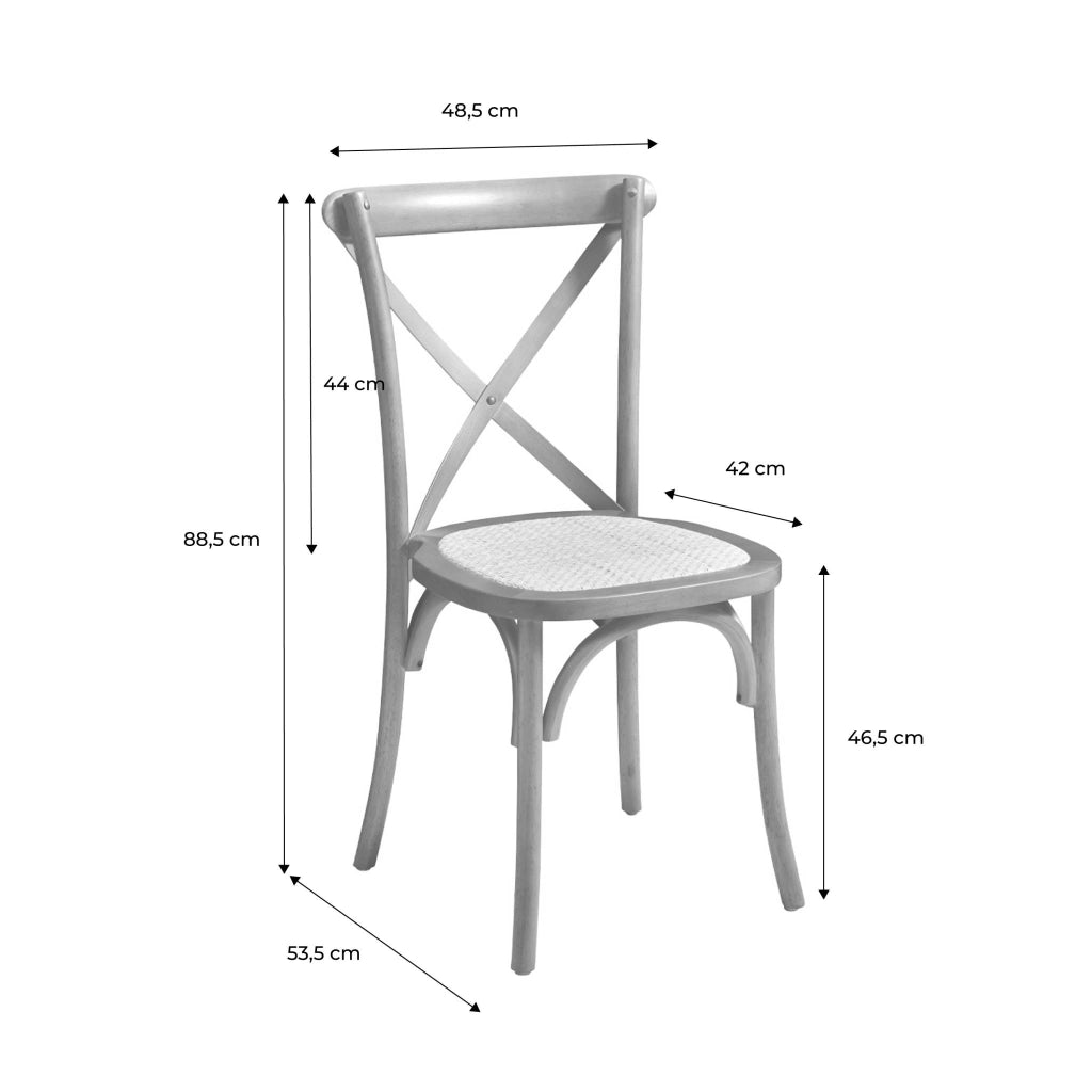 Set 4 sedie da bistrot vintage in legno, noce