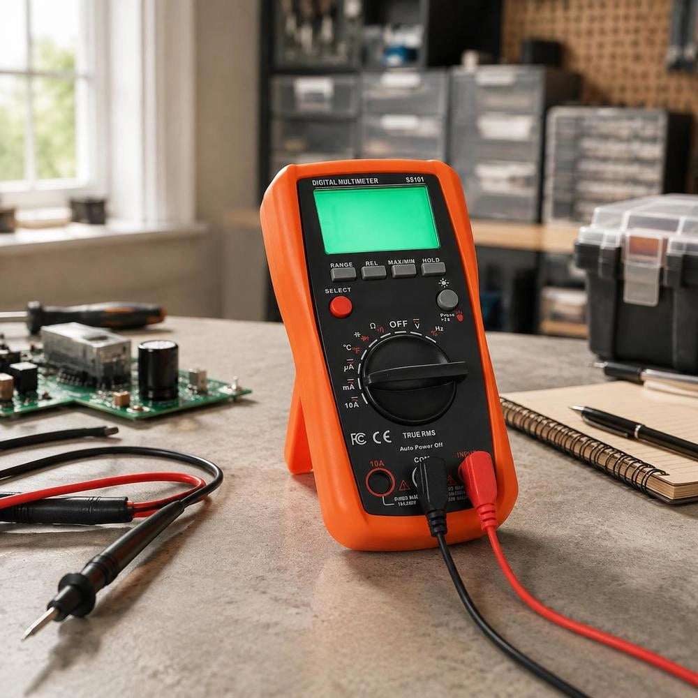 Digital Multimeter, 4000-count TRMS DC/AC Voltmeter Current Tester, Auto-ranging Multimeter For Current, Voltage, Resistance, Capacitance, Temperature, Diodes, Continuity, Duty Cycle