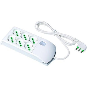 Multipresa fido 3+3 prese bipasso italo tedesche 2p+t 16a cavo 1