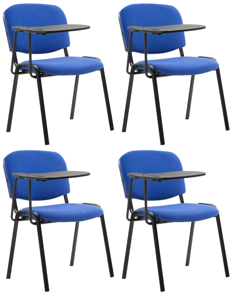 Set di 4 sedie Ken in tessuto con tavolo pieghevole blu