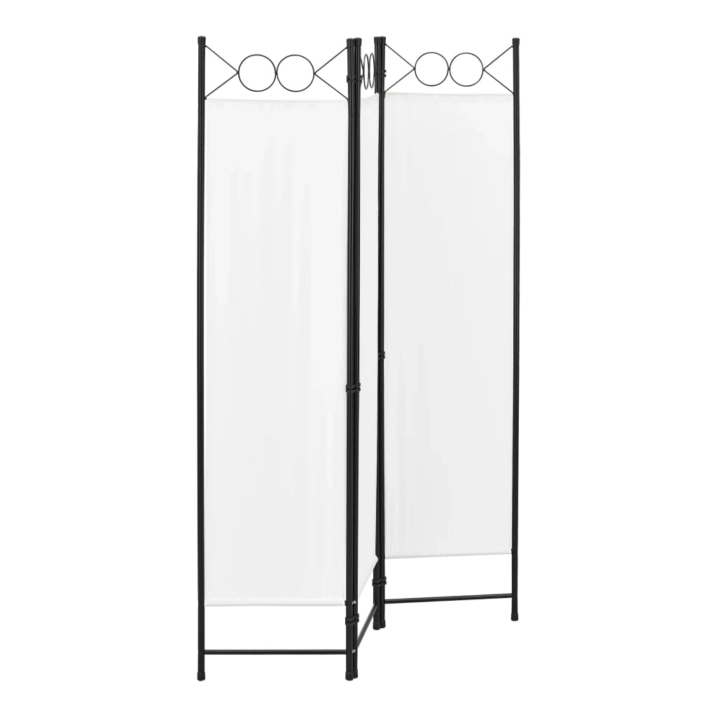 Schermo divisorio per la privacy a 3 pannelli 171 x 120 cm bianco 03_0008055