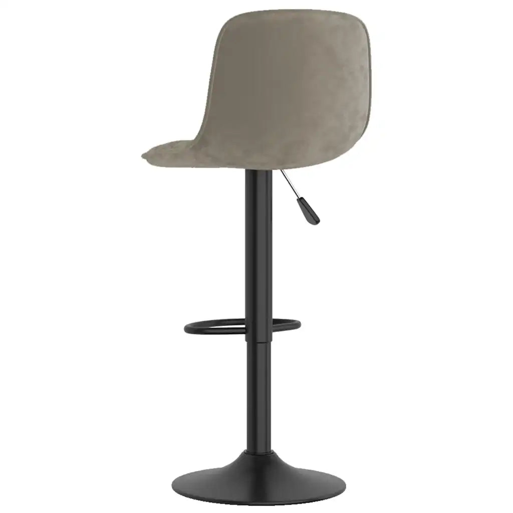 Sgabello da Bar Grigio Chiaro in Velluto 333980