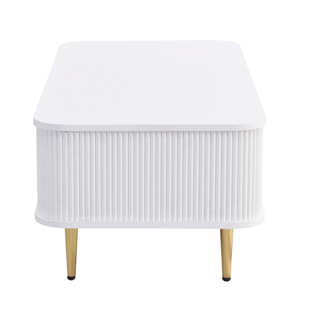 TAVOLINO DA CAFFÈ con 4 cassetti 105x51x38 cm Bianco MDF