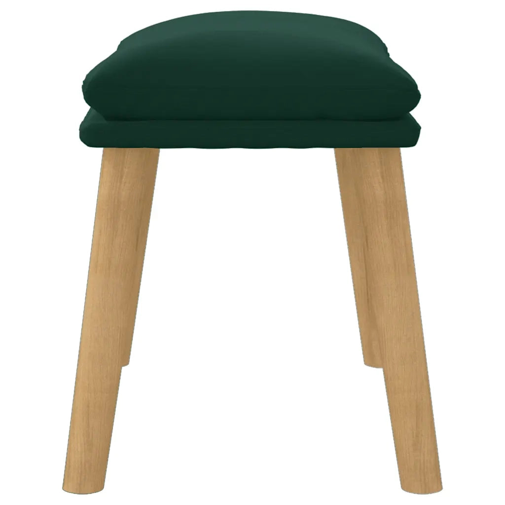 Poggiapiedi Verde Scuro 45x29,5x35 cm in Velluto 341437