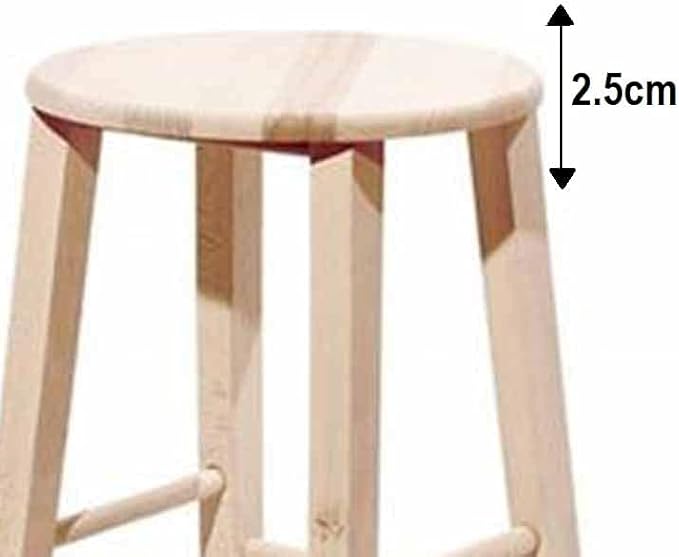 Sgabello da bar in legno da dipingere h 68 cm seduta rotonda con gambe dritte