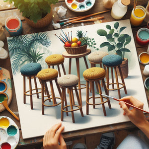 Sgabello da bar in legno da dipingere h 68 cm seduta rotonda con gambe dritte