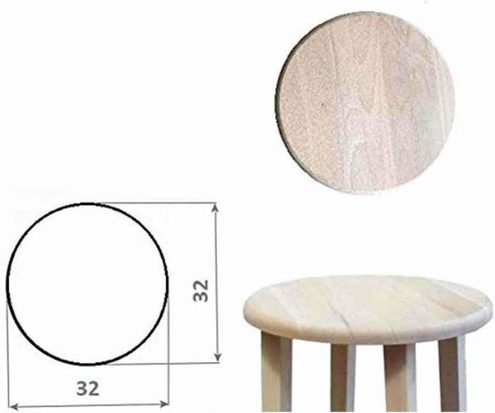 Sgabello da bar in legno da dipingere h 68 cm seduta rotonda con gambe dritte