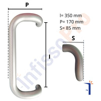 Maniglione tubolare in acciaio inox per portoni o vetrine da 350 mm Medal 4A22B Colore: Inox