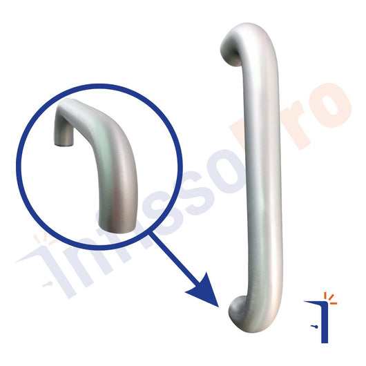 Maniglione per vetrine o portoni in acciaio inox AISI 316L profilo rotondo 4A10BX1