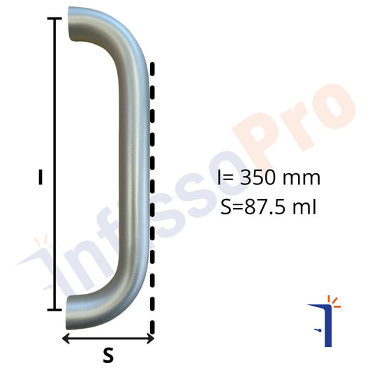 Maniglione per vetrine o portoni in acciaio inox AISI 316L profilo rotondo 4A10BX1