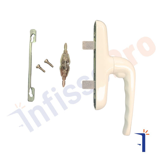 Maniglia con serratura e chiave A6033 Master Italy: aumenta la sicurezza delle tue finestre Colore: Avorio R1013