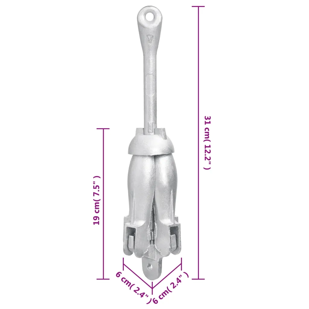 Ancora Pieghevole Argento 1,5 kg in Ferro Malleabile CFW5660978
