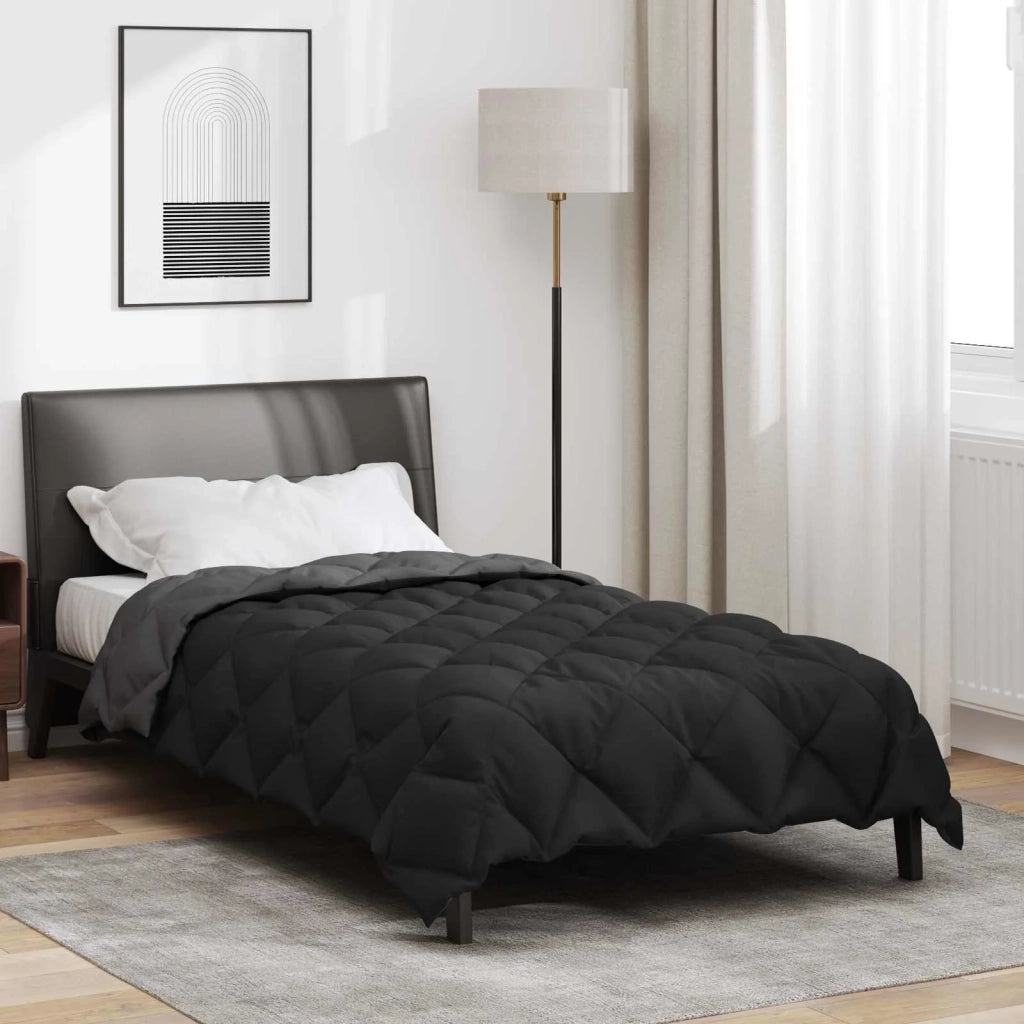 Duvet Invernale Nero e antracite 140 x 200 cm Microfibra 42025717