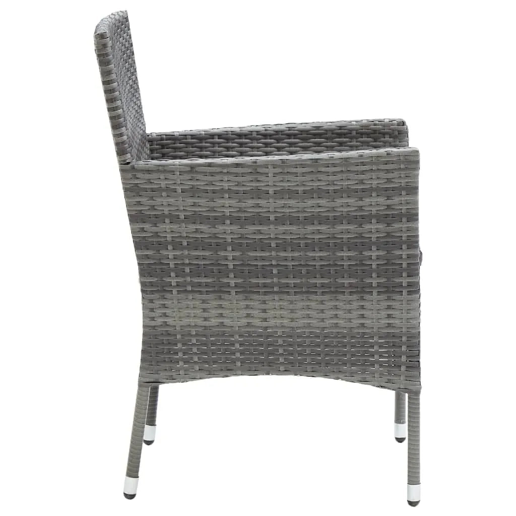 Set Pranzo da Giardino 9 pz con Cuscini in Polyrattan Grigio cod mxl 39711