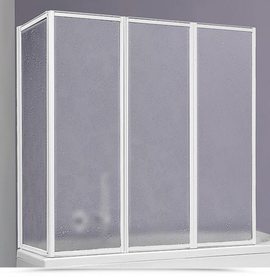 Parete vasca in acrilico 4 ante - 3 pieghevoli uguali piu' 1 grande pieghevole a scomparsa - Misura: 67-68 x 133 x 140h