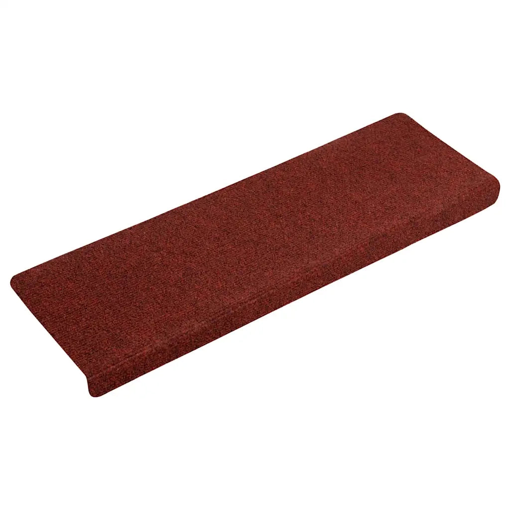 Tappetini per scale autoadesivi 15 pz 65x21x4 cm Bordeaux Rosso Bordo rettangolare 134565