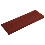 Tappetini per scale autoadesivi 15 pz 65x21x4 cm Bordeaux Rosso Bordo rettangolare 134565
