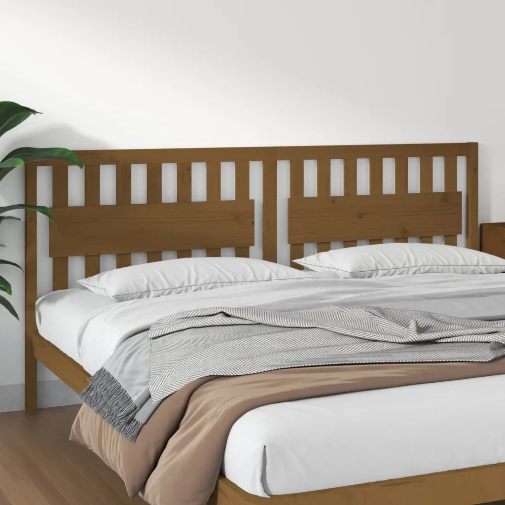 Testiera per Letto-Testata-Testiera Decorativa ambra 205,5x4x100 cm Legno Massello di Pino 373641