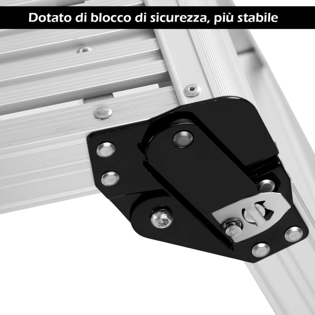 Piattaforma di Lavoro Sgabello di Alluminio Leggero, Pieghevole e Antiscivolo, capacità 150 kg