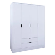 Armadio Camera da Letto Paterno, Guardaroba Grande Appendiabiti, 140x182h cm Bianco
