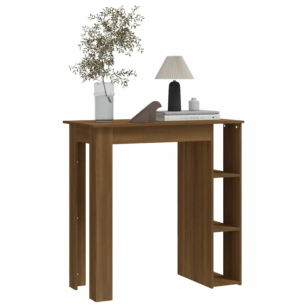 Tavolino da Bar con Ripiani Rovere Marrone 102x50x103,5 cm 812965